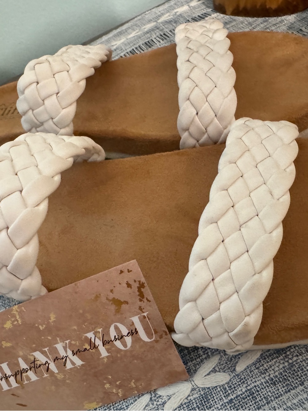 Cliffs by WHITE MOUNTAIN White Braided Double-Strap Slide Sandals